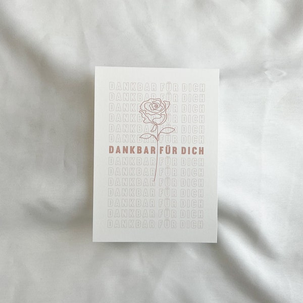 Postkarte "Dankbar für dich" | Grußkarte Karte Danke Mama Lieblingsmensch beste Freundin Geschenk Dankeskarte Kindergarten Erzieher Hebamme