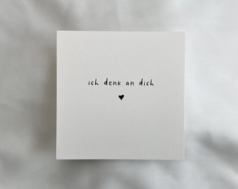 Karte „ich denk an dich“ | Postkarte Geschenkanhänger Trost Geschenk kleine Aufmerksamkeit Genesungskarte Gute Besserung Ermutigung