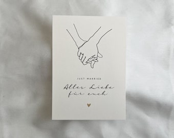 Glückwunschkarte Hochzeit | just married Hochzeitskarte Hochzeitsgeschenk Hochzeit Postkarte Glückwunsch alles liebe zur Hochzeit