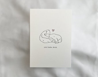 Postkarte „ich liebe dich“ | Grußkarte Geburtstagskarte Karte Valentinstag Valentinskarte Jahrestag Postkarte Eisbären