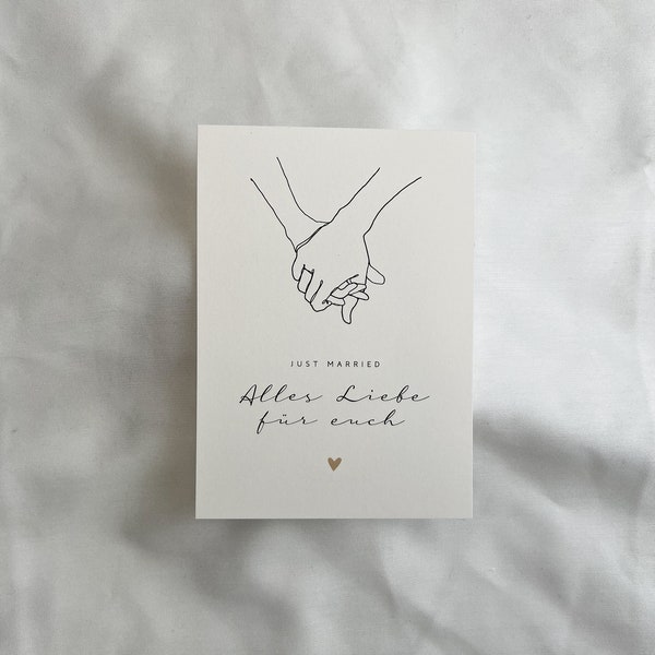 Glückwunschkarte Hochzeit | just married Hochzeitskarte Hochzeitsgeschenk Hochzeit Postkarte Glückwunsch alles liebe zur Hochzeit