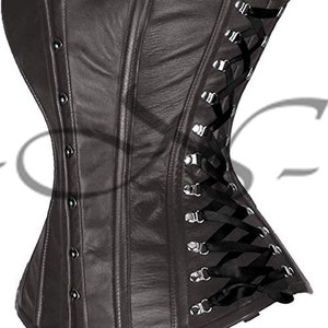 Heavy Duty Steel Boned Overbust Corset Genuine Leather Waist Trainer Corset A Quality