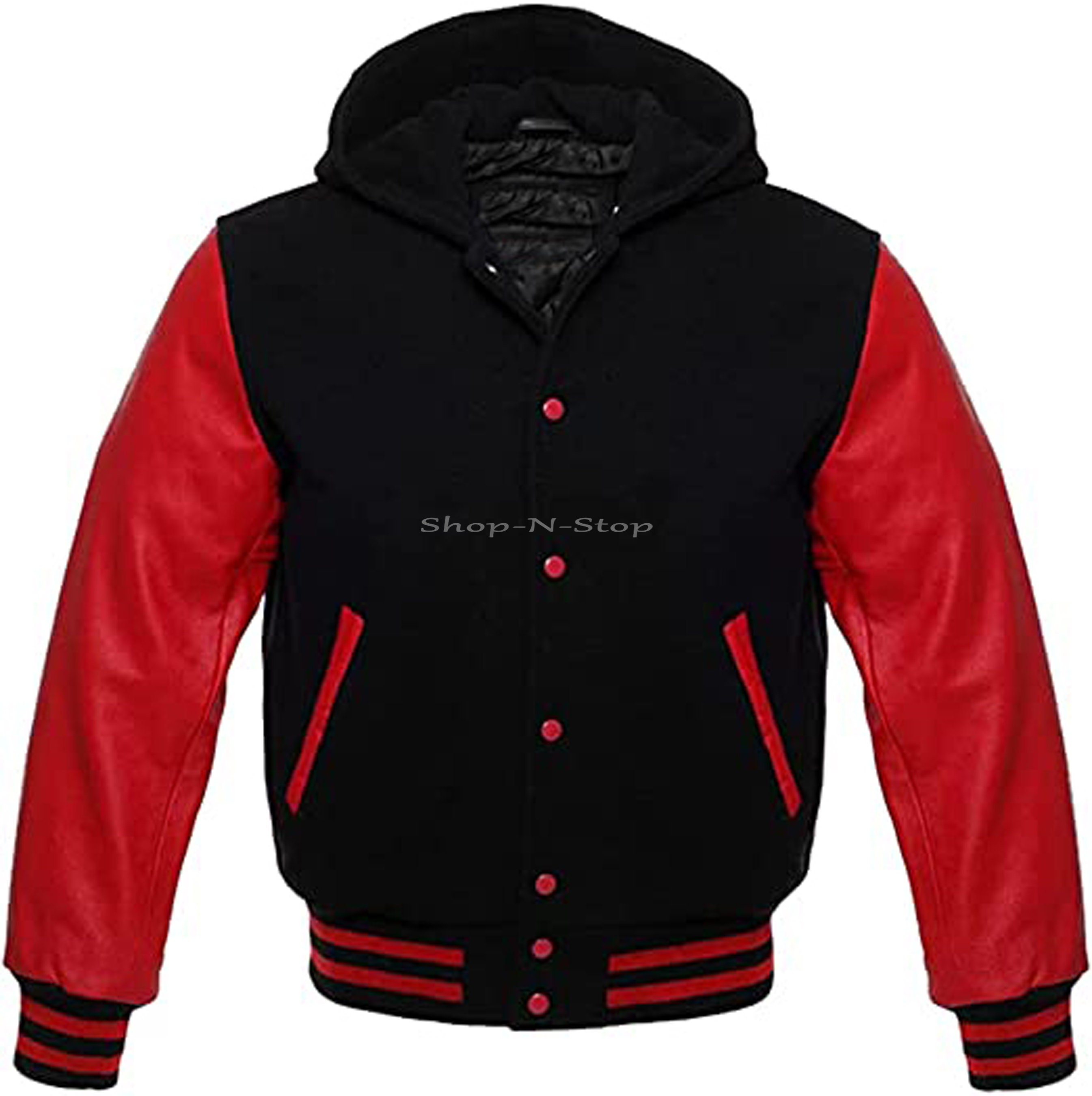 Hooded Varsity Letterman Baseball Bomber Jacket Melton Wool - Etsy