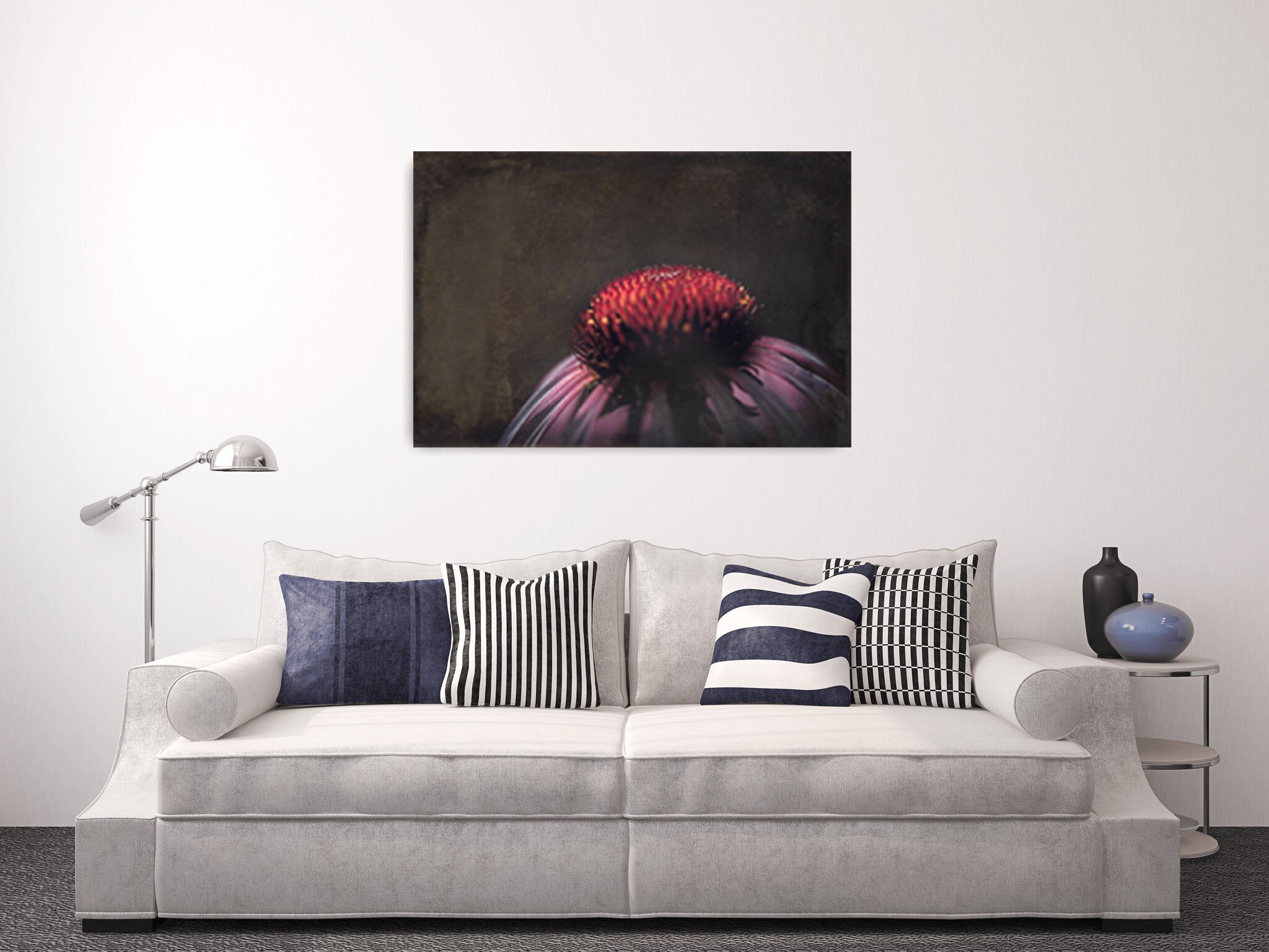 Canvas Wallart Photographie Macro Fleur Rouge Extra Grande Taille Décoration Maison Impression sur T