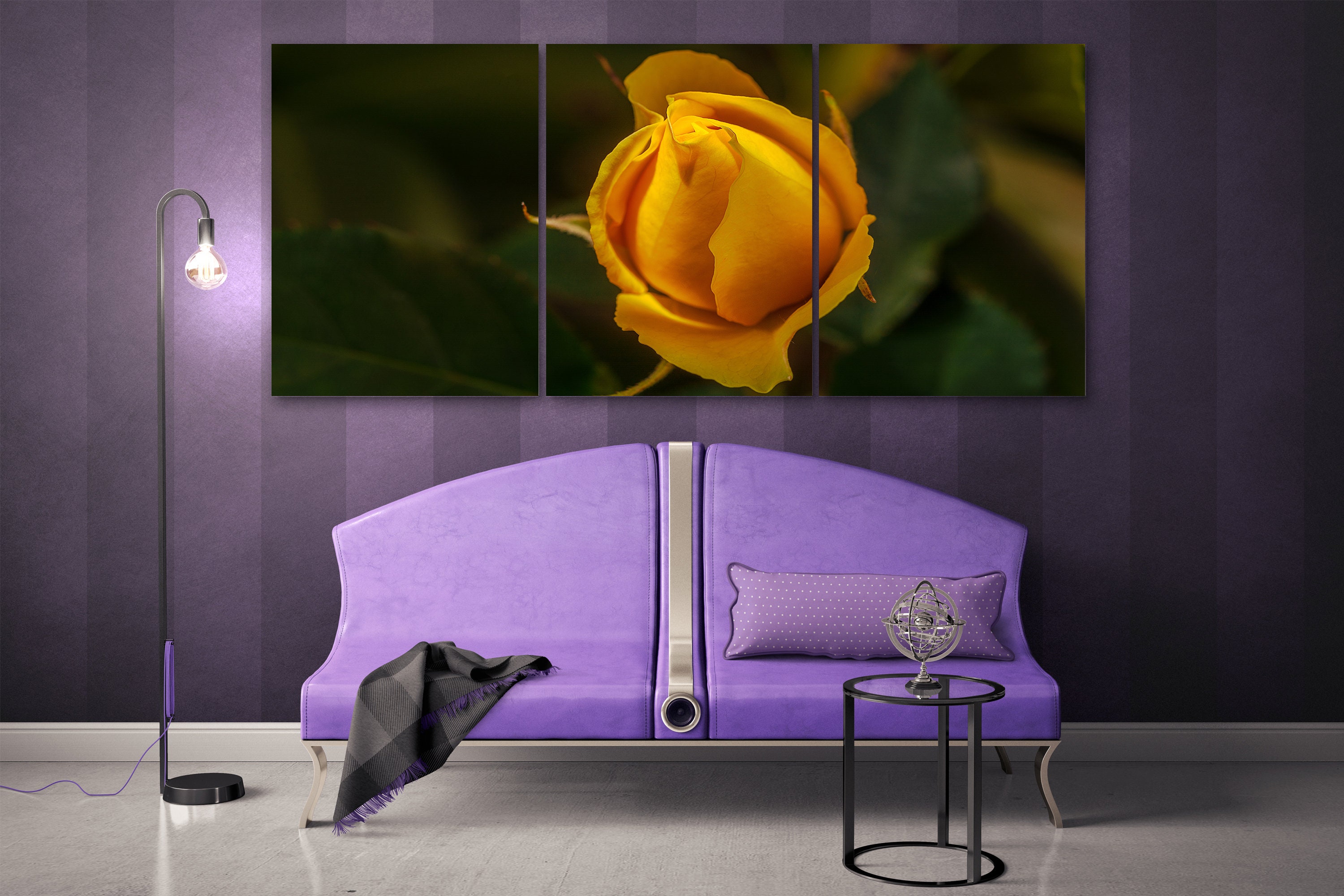 Canvas Wallart Prints Rose Jaune Poster Fine Art Photographie Grande Taille Extra Large Floral Impre