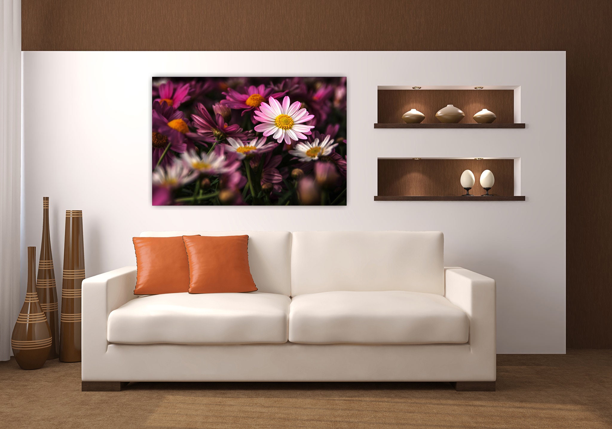 Fine Art Floral Art Daisy Large Canvas Print Paper Marguerite Xxl Wall Decor Flower Poster Floral Mu
