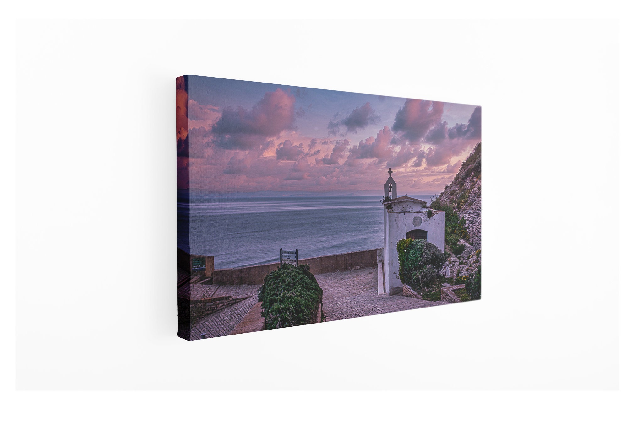 Canvas Coucher Du Soleil sur Bonifacio Extra Grande Taille Décoration Maison Impression Toile Décor 