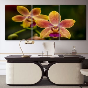 Orchideen-Leinwandposter, Orchideenfotografie, minimaler Leinwanddruck, Orchideen-Wandkunst, einzigartige und hochwertige Orchideenblumen-Wandkunst auf Leinwand, Blumenkunst