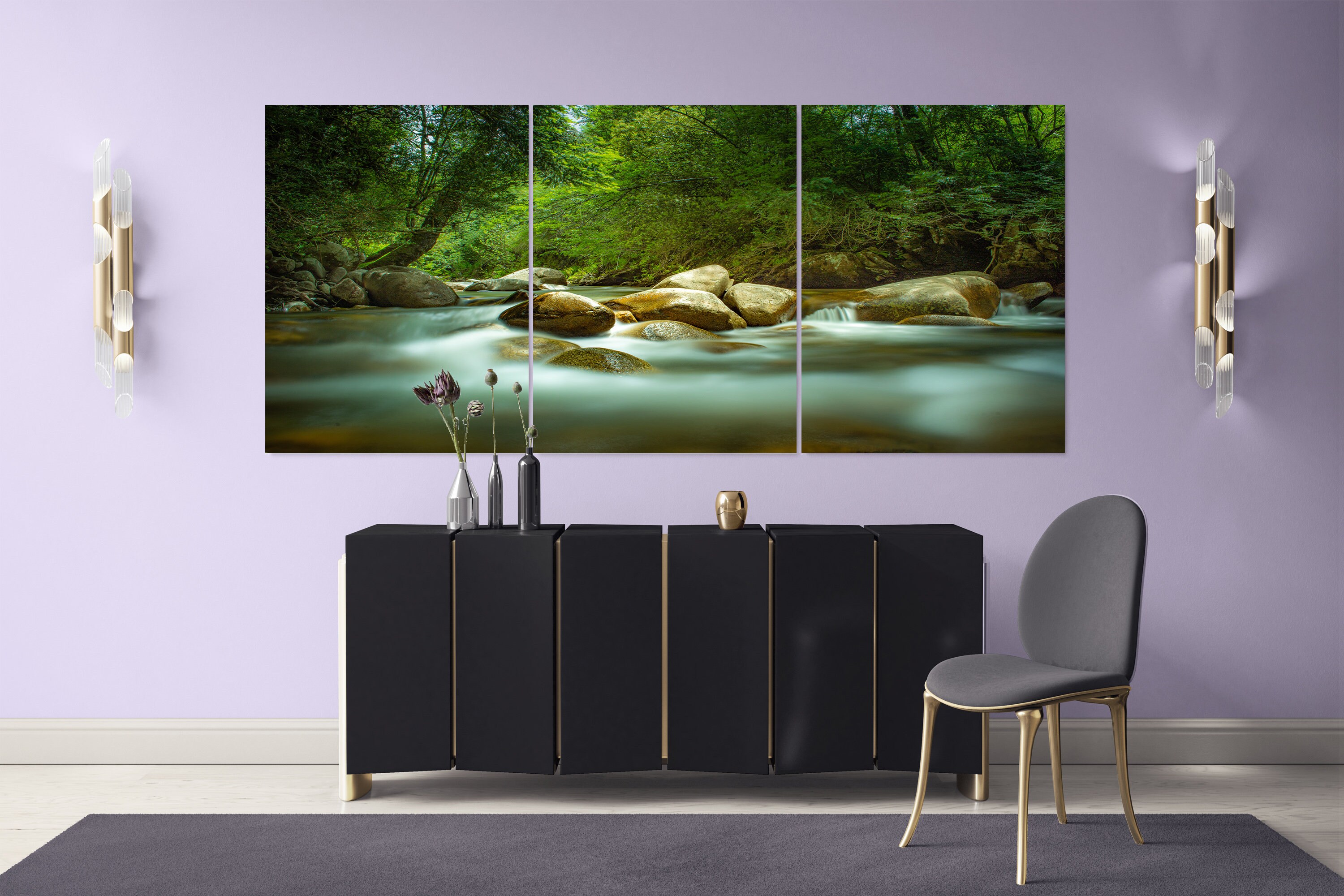 Canvas Wallart Prints Mountain River Running Poster Fine Art Photographie Grande Taille Extra Large 