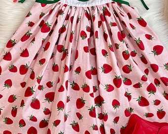 Embroidered Strawberry Birthday Party Dress: La Nina Fresa, Custom