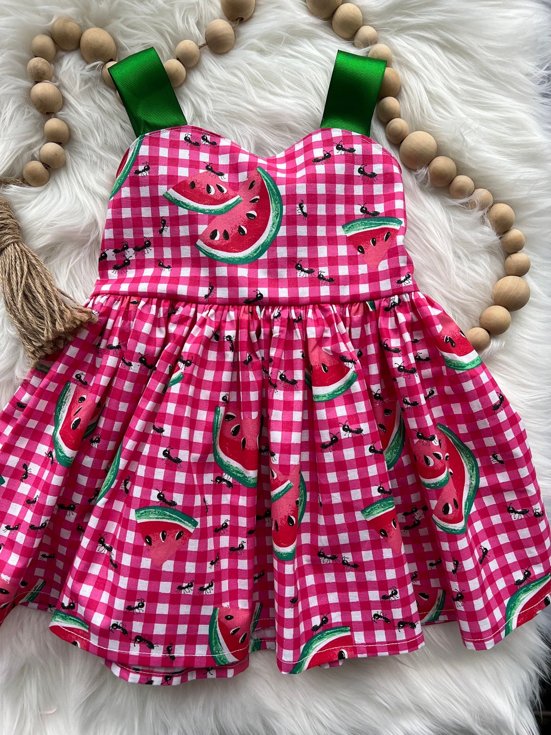 Watermelon Print Dress, Baby Watermelon Dress, Watermelon Party Dress