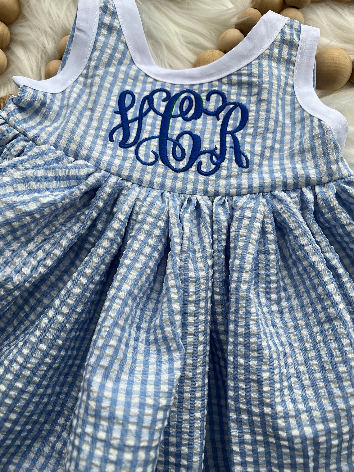 Printed Seersucker Dress With Fruit main image 1