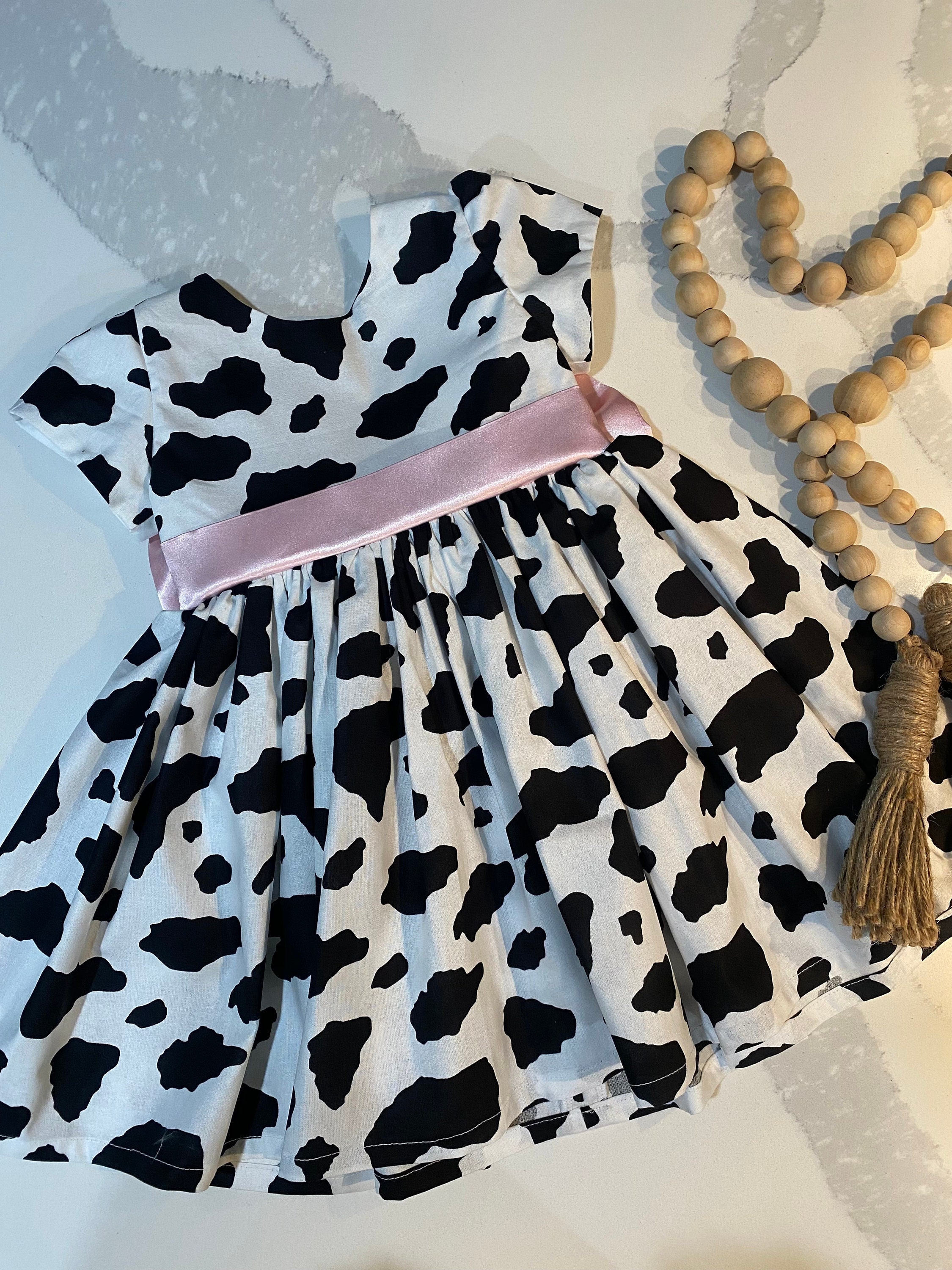 Cow Print Dress Baby Cow Print Dress Cow Theme Party Dress Etsy