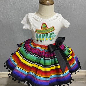 Fiesta Theme Outfit, Serape Skirt, Birthday Fiesta Outfit, Fiesta Party Theme Outfit, Personalized Fiesta Outfit, Colorful Outfit