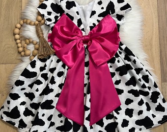 Cow Print Dress, Baby Cow Print Dress, Cow Theme Party Dress,  Farm Theme Party Dress, Toddler CowPrint Dress, Birthday Dress, Custom Dress