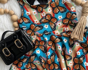 Butterfly Print Dress, Baby Butterfly Dress, Butterfly Party Dress,  Toddler Butterfly  Dress, Birthday Dress, Custom Dress, Butterfly Party