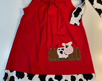 Cow Print Birthday Dress, Farm Theme Party, Custom Toddler Dress