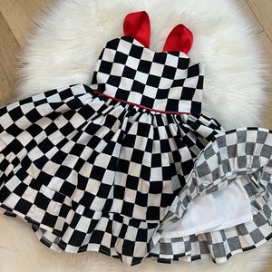 Black and White Checkered Dress - Etsy