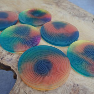 Tie Dye Set of 3 Resin Coasters