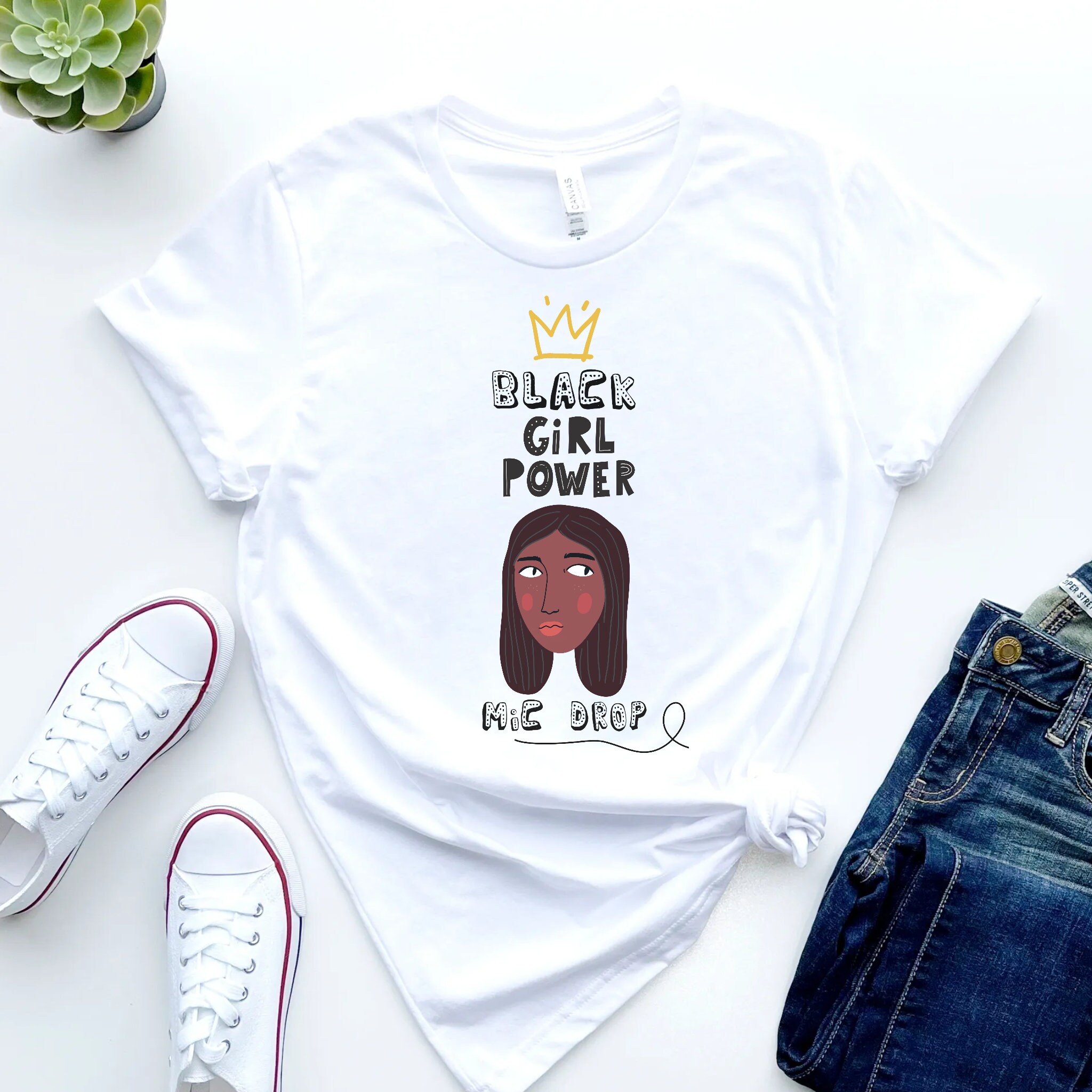 Black Girl Power Tshirt Black GRL PWR Black Feminist Shirt Etsy