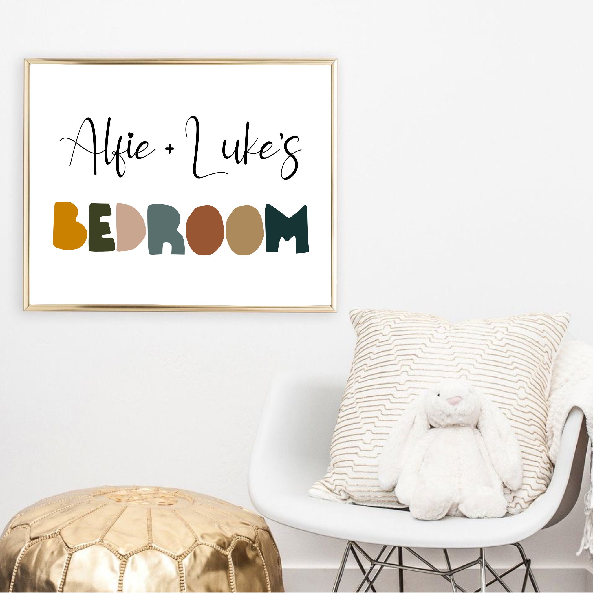 Personalised Bedroom Earth Tones Art Print Bedroom Decor | Etsy