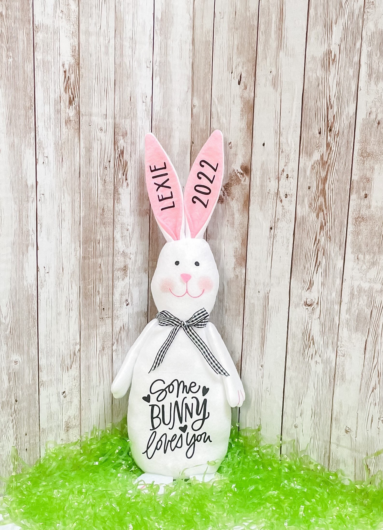 Personalized White Easter Bunny, Custom White Bunny Decoration, Personalized White Bunny, Easter Gift, Easter Decor