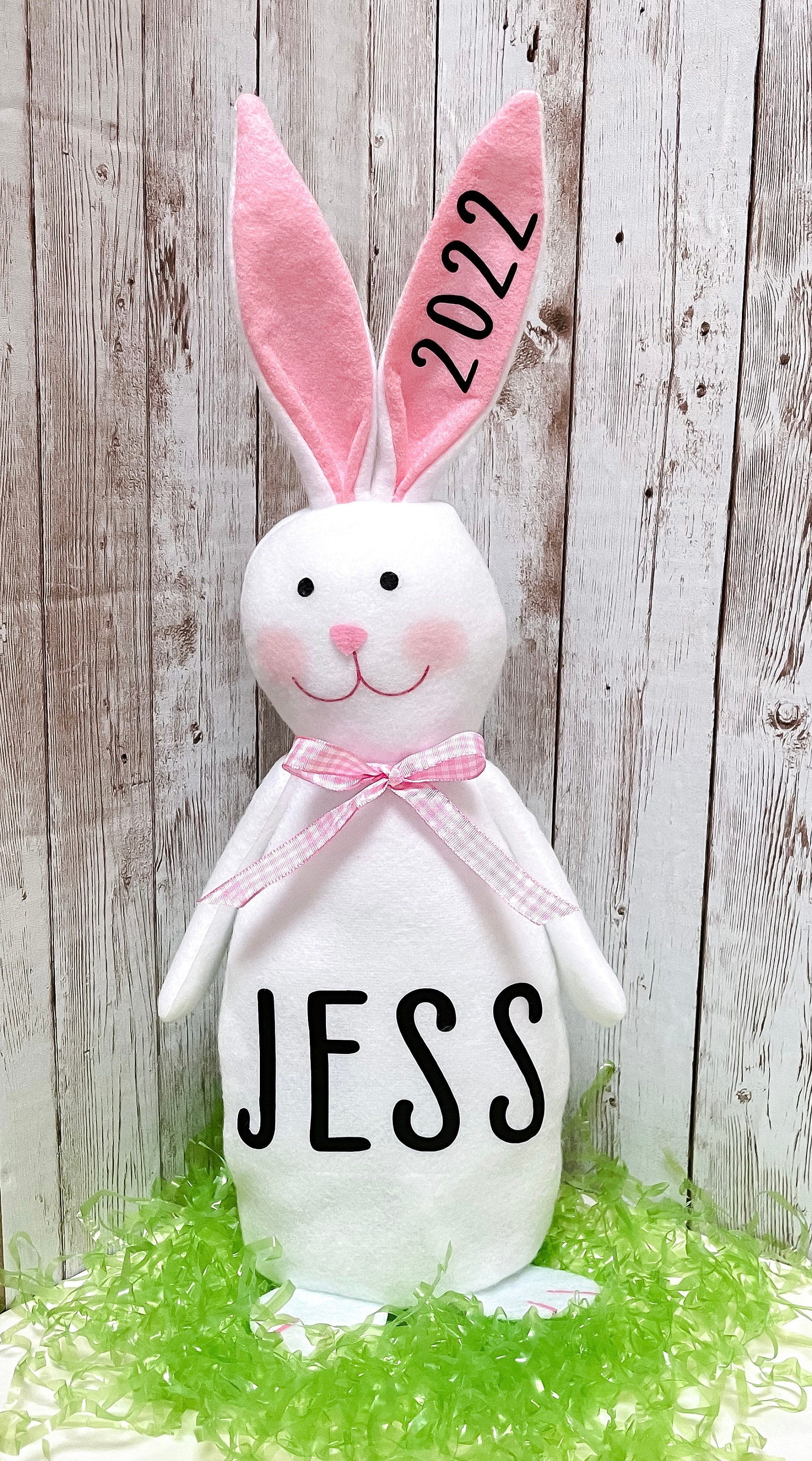 Personalized White Easter Bunny, Custom White Bunny Decoration, Personalized White Bunny, Easter Gift, Easter Decor