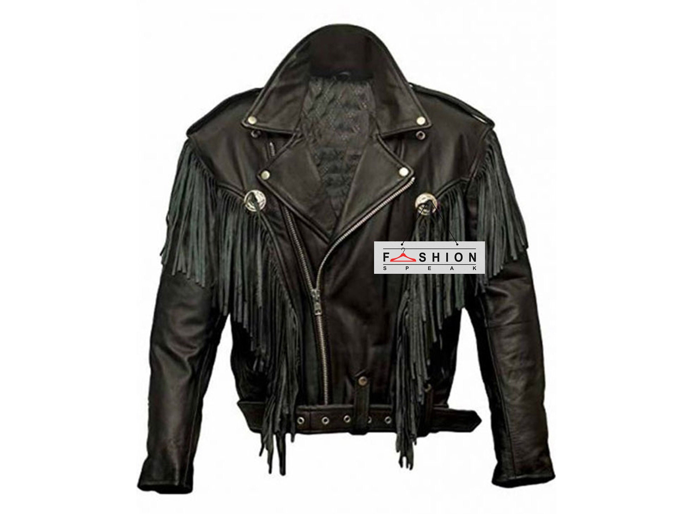 Vintage Genuine Leather Fringe Jacket, Western Fringed Vintage Genuine Leather Fringe Jacket, Western Fringed
