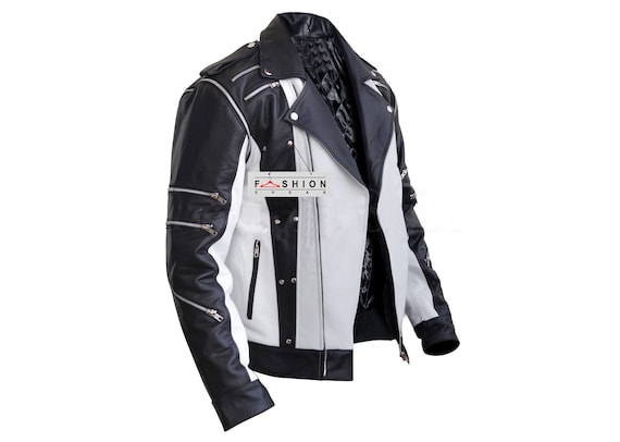 Men Genuine Leather Jacket Black and White Slim Fit Jacket Two Tone Jacket Biker Jacket Winter Jacket Gothic Jacket Harley Davidsons Etsy UK