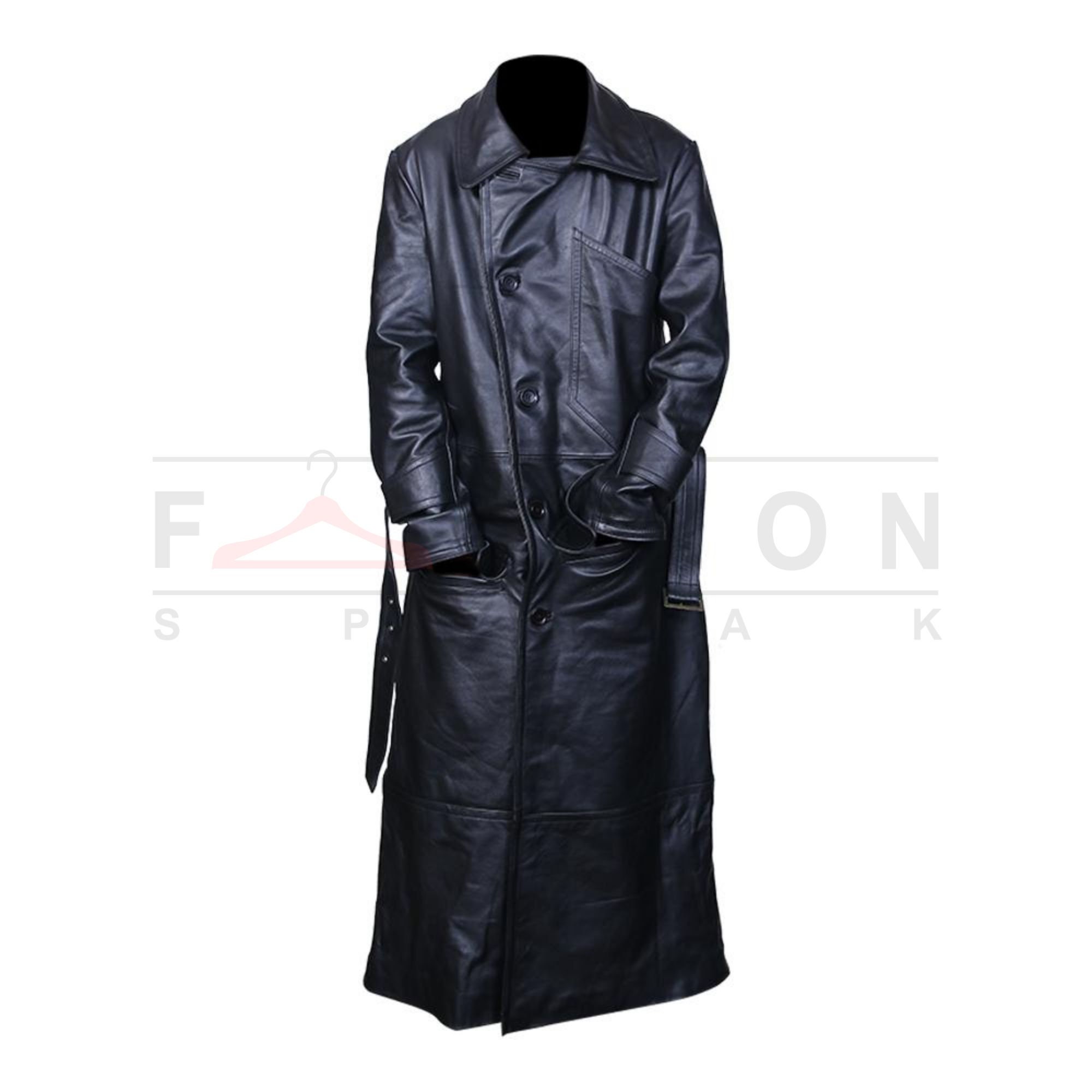 Handmade Genuine Leather Trench Coat / Black Mens Full Length | Etsy
