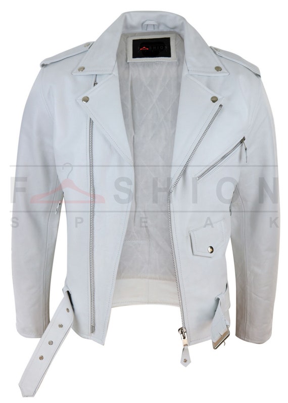 Cheap white leather jacket hot sale