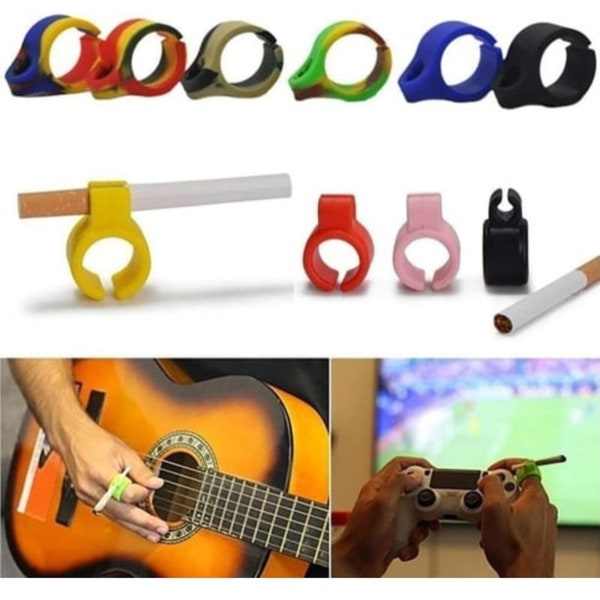 Cigarette Holder, Silicone Hands Free Smoking Ring, For Gamers, Musicians and Drivers