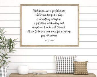 Tolkien Perfect House Quote, Print Set of 4 Fonts, Digital Download, Printable Art, 8x10 prints