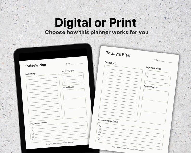 Busy Minds Daily Planner Printable | Undated PDF | Gentle Focus & Brain ...