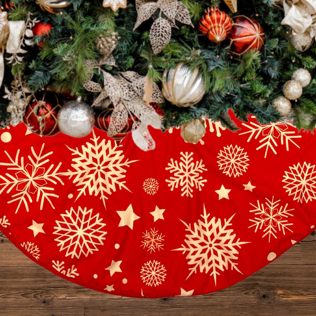 Snow Christmas Tree Skirt 