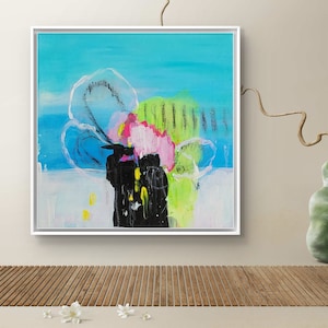 Minimalist art, modern art, abstract art, modern abstract art, acrylic, pastel colors, soft color art, hand-painted, unique,