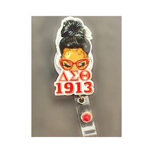 Messy Locs/ Bun Delta Badge Reel / ID Holder