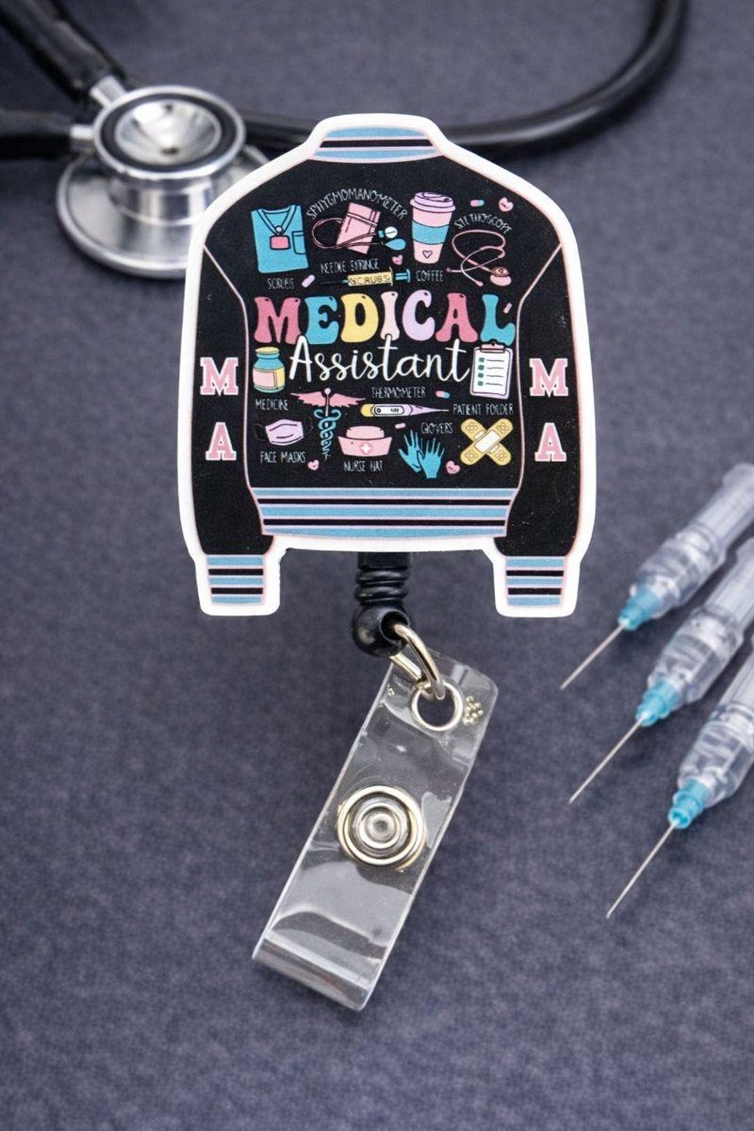 Store Assistant Badge Jacket Shaped Medical Assistant Badge Reel ID Holder - Etsy