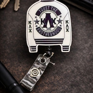 Jacket shaped Kappa Lambda Chi Military Fraternity Badge Reel ID Holder