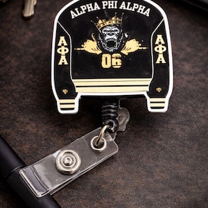 Jacket shaped  Alpha Phi Alpha Badge Reel ID Holder