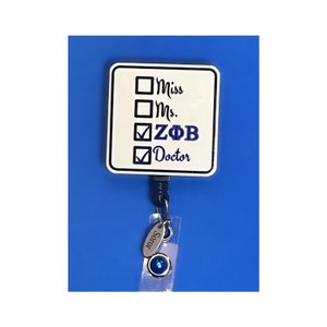 Zeta Phi Beta Doctor ID Badge Holder