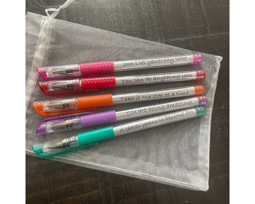 Gel Pen Set With Inspirational Quote set of 5 Motivation Etsy