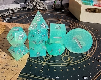 RPG Dice Resin Ocean swirls
