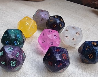 RPG D20 Die Gem Cut Selection