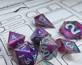 RPG Dice Resin Purple marble