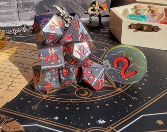 RPG Dice Resin Warlocks grimoire