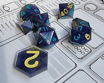 RPG Dice Resin Partly Starry Night