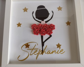 Ballerina | Dancer Paper Flower Shadow Box Frame