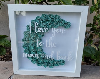 Moon | Paper Flower Shadow Box Frame