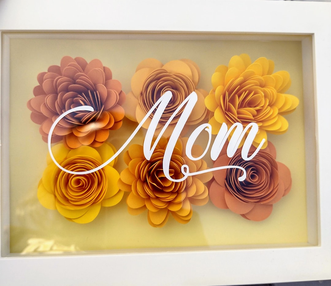 Mothers Day Gifts Mothers Day Flowerbox Paper Flower Rose Shadow Box
